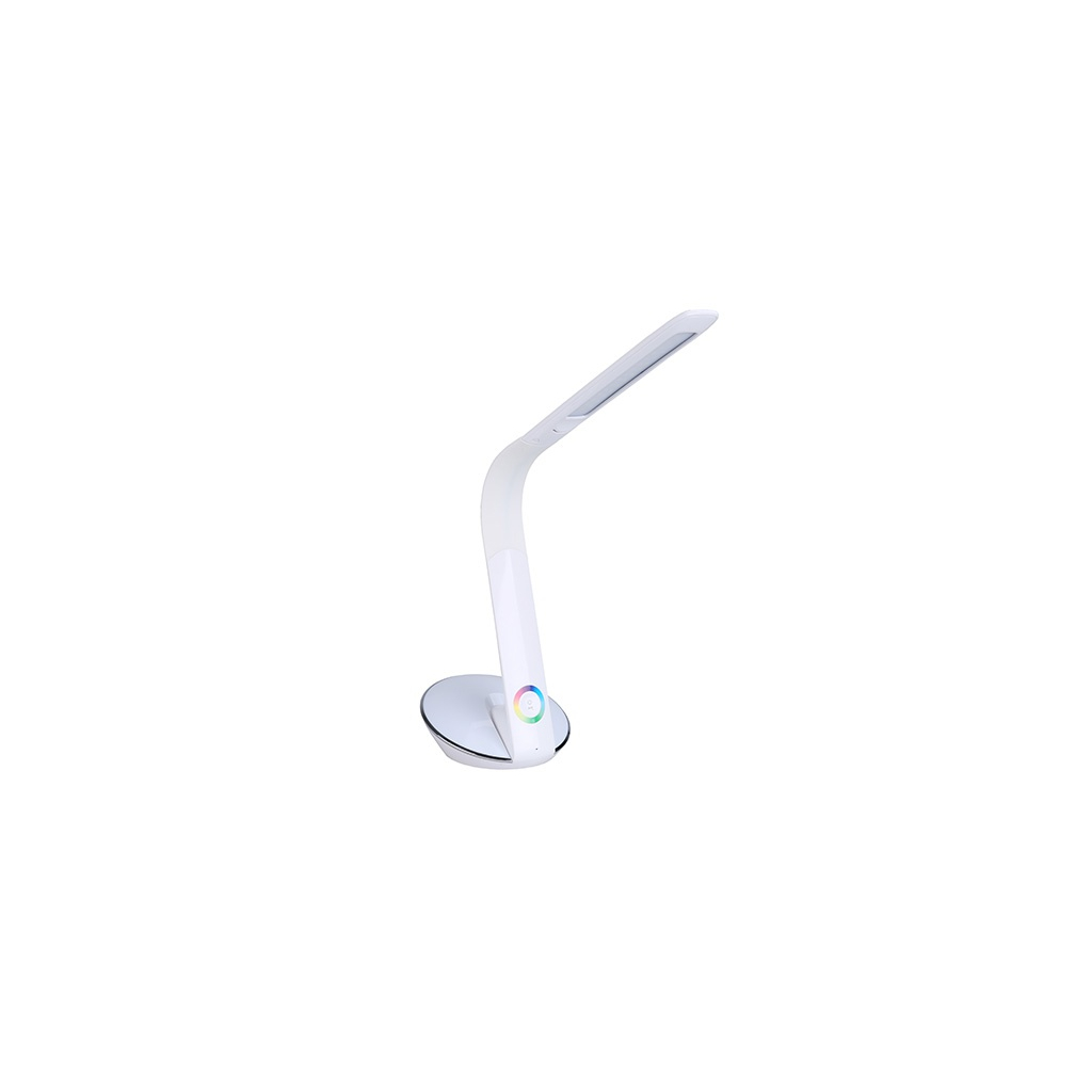 Bílá LED stolní lampička ODETTE s RGB podsvícením 10W denní bílá