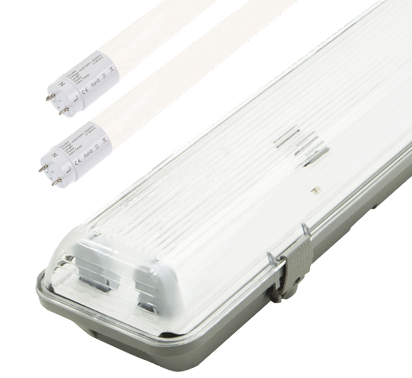 LED prachotěsné těleso + 2x 150cm LED zářivka