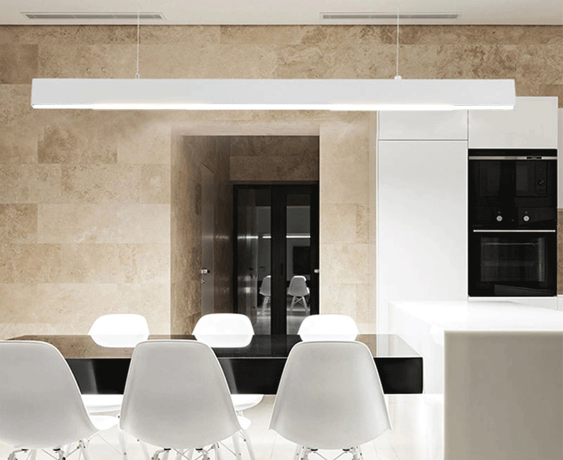 Stříbrné Lineární závěsné LED svítidlo 120cm 48W denní bílá