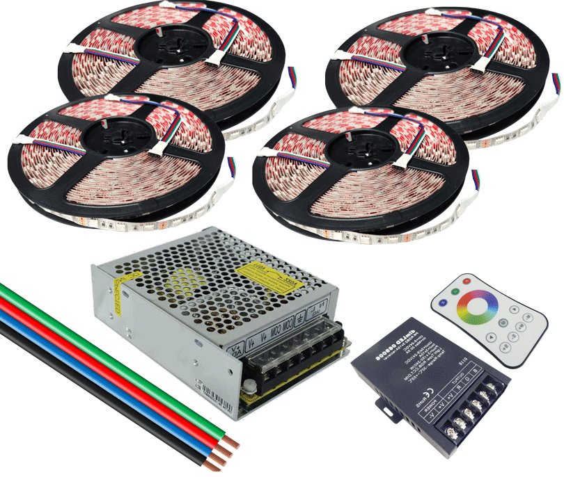 Kompletná sada LED pásikov RGB 20m 288W