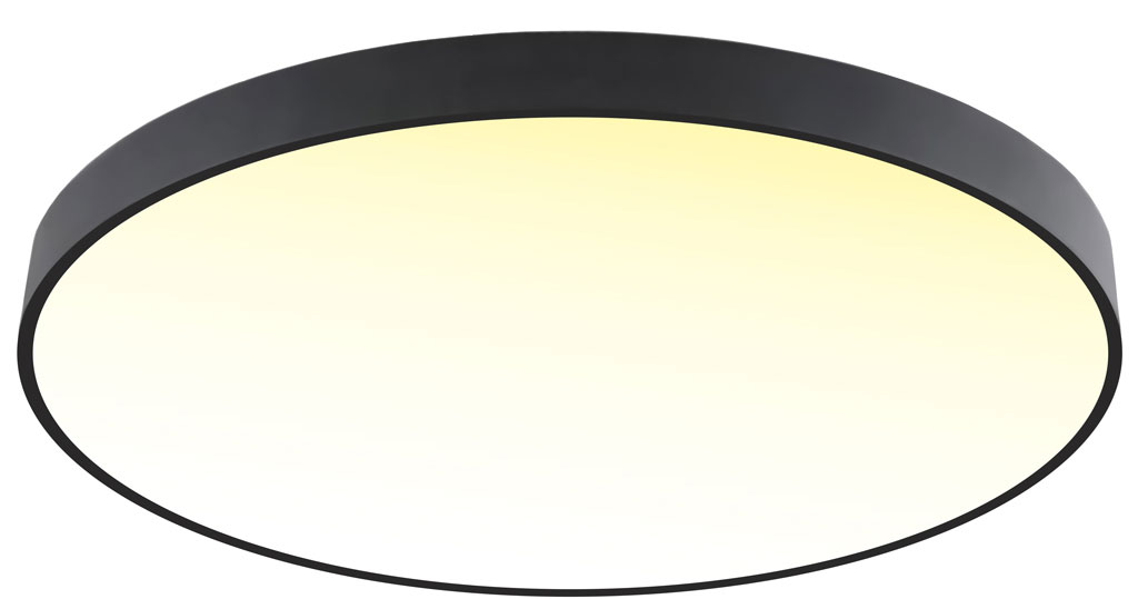 Čierny stropný LED panel 400mm 24W teplá biela s čidlom