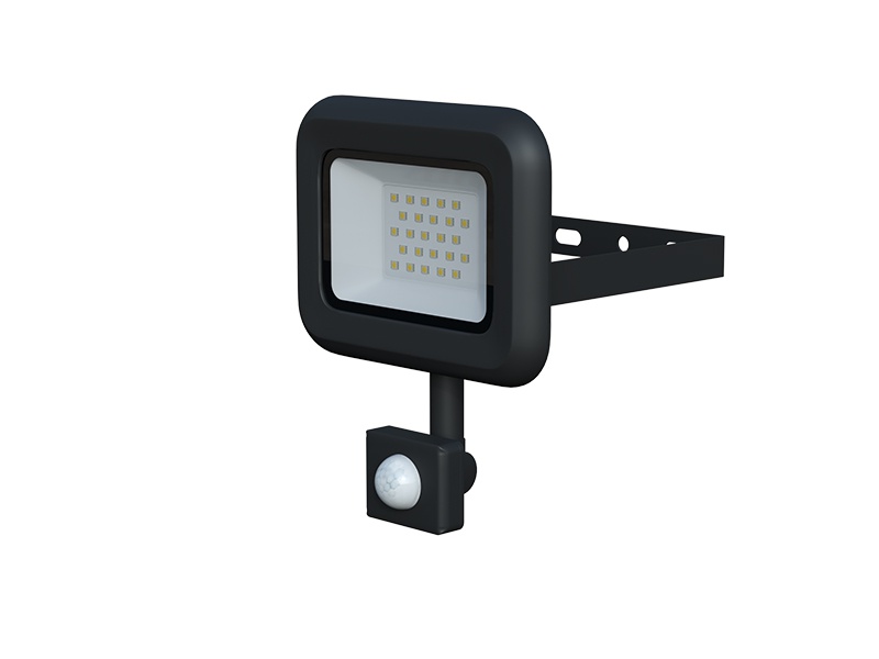 VANA SMD LED reflektor so senzorom 20W čierna denná biela