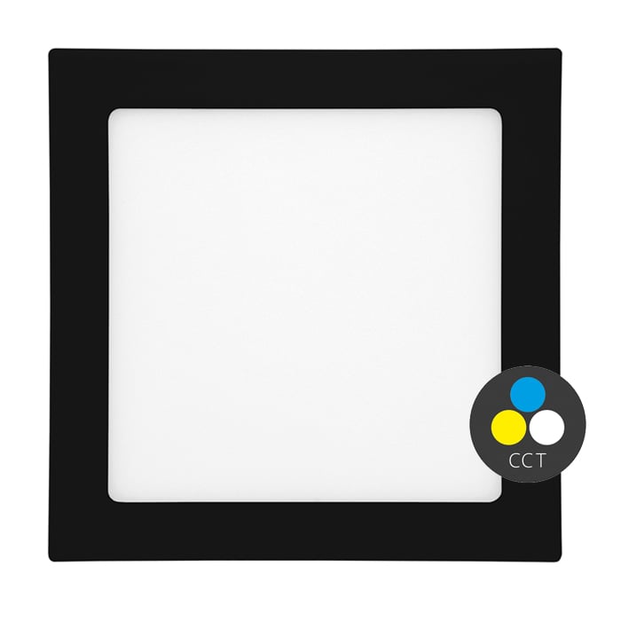 černý vestavný LED panel CCT RAFA IP44 18W