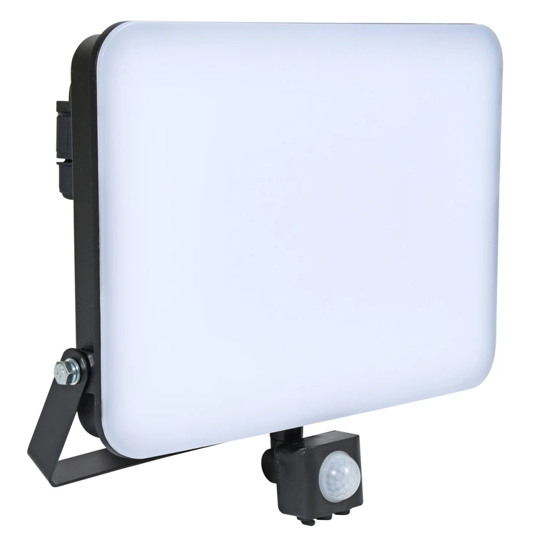 Černý LED reflektor FIST 5000K IP65 s pohybovým čidlem 50W Studená bílá