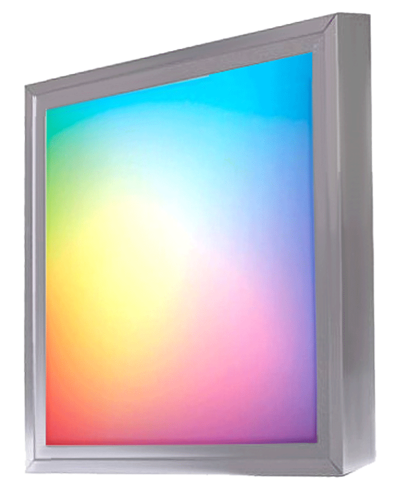 Stmívatelný stříbrný LED panel s rámečkem RGB 300x300 mm 13W