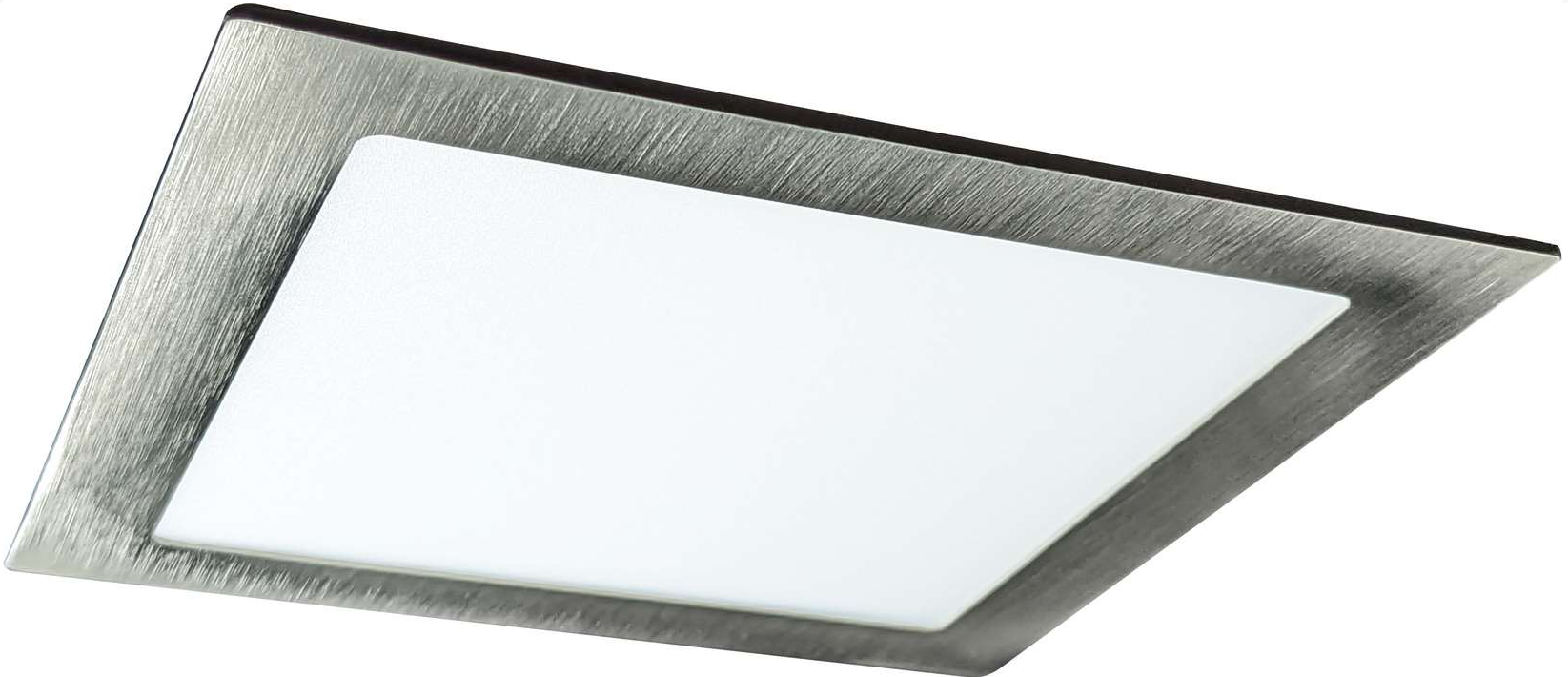 Matný chrom vestavný LED panel 225x225mm 18W teplá bílá