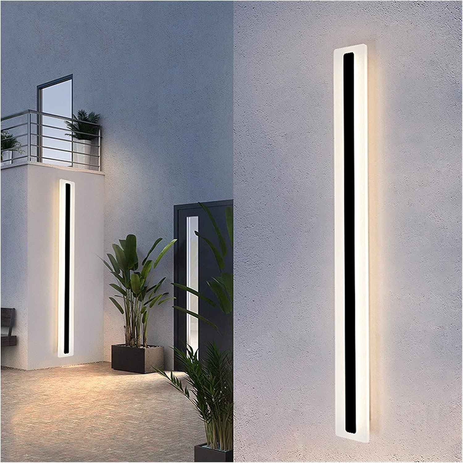 Černé LED moderní nástěnné svítidlo strip P 150cm/8cm