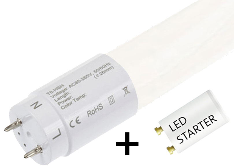 20ks LED trubic 60cm 9W denní bílá + startér