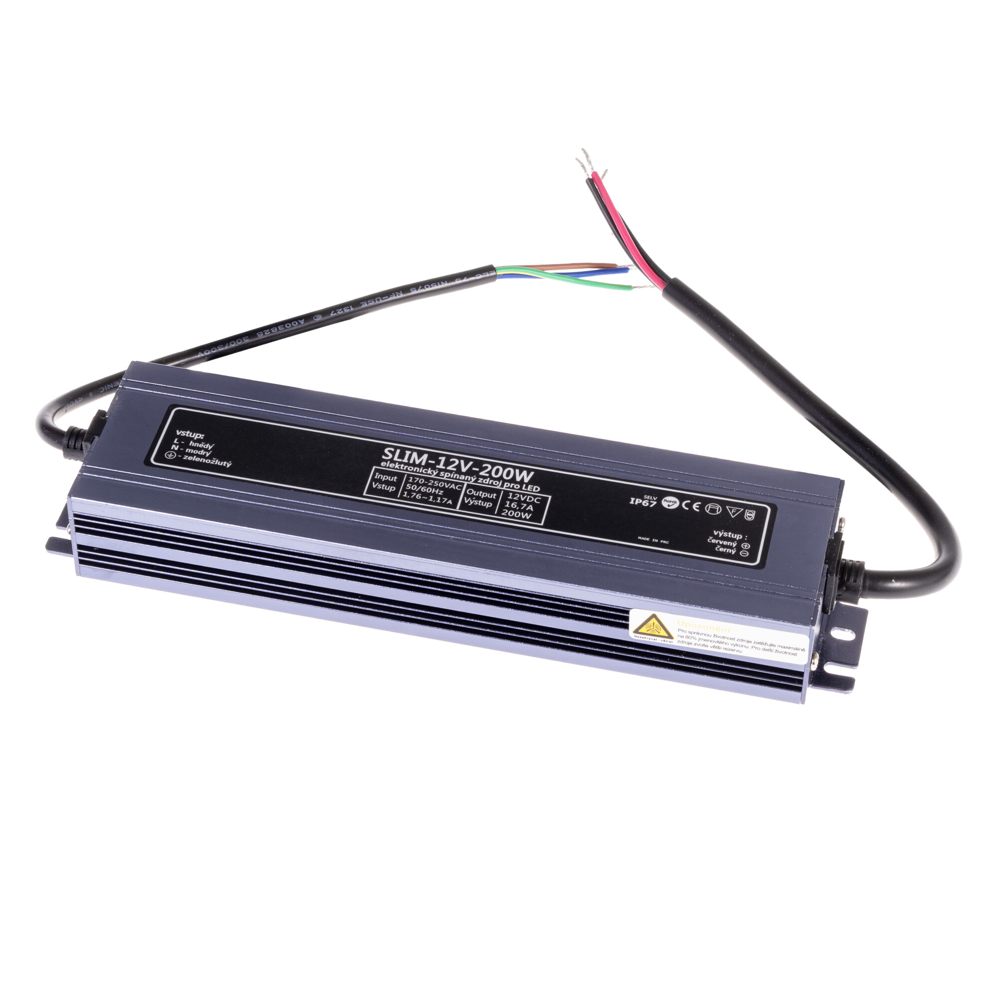 LED zdroj 12V 200W SLIM-12V-200W by se do slovenštiny přeložilo jako LED zdroj 12V 200W SLIM-12V-200W. V technických a produktových názvech se obvykle zachovává původní nomenklatura, zejména pokud jde o specifikace produktů jako jsou napětí, výkon a model