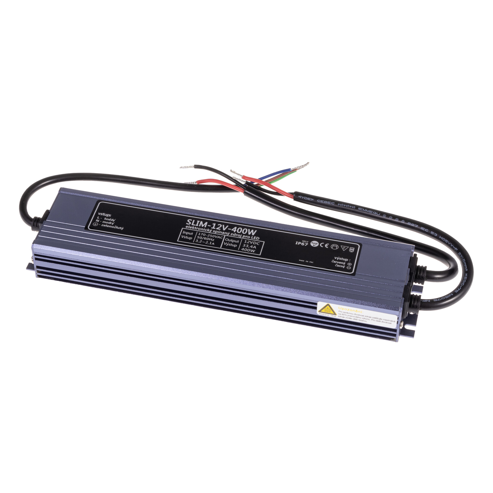 LED zdroj 12V 400W SLIM-12V-400W se překládá do slovenštiny jako: LED zdroj 12V 400W SLIM-12V-400W.