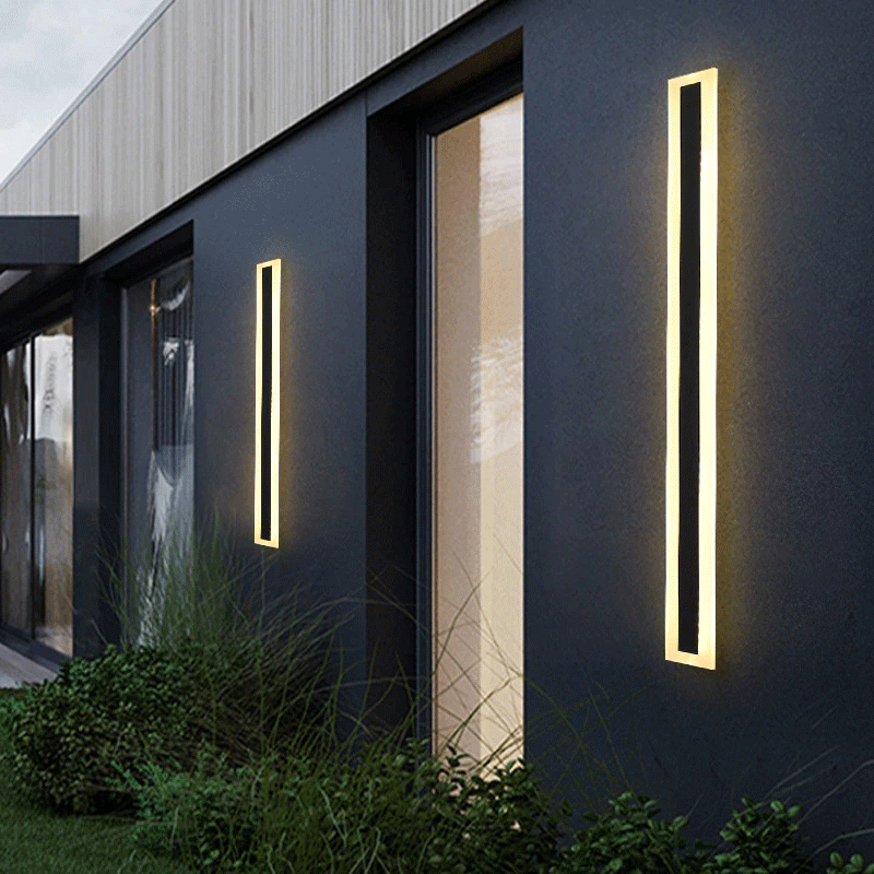 Čierne LED moderné nástenné svietidlo strip 19W P 60cm/8cm IP65 6000K s čidlom