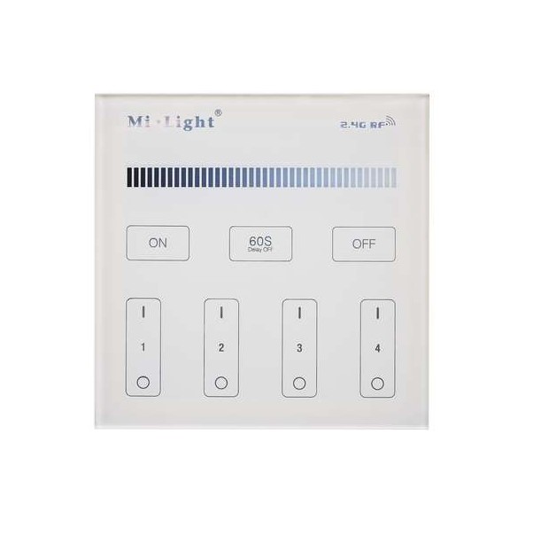 Mi-Light SURFACE PANEL RF 2.4G 4 ZONES MONO (25-4001-00) - Bezdrátový LED kontroler