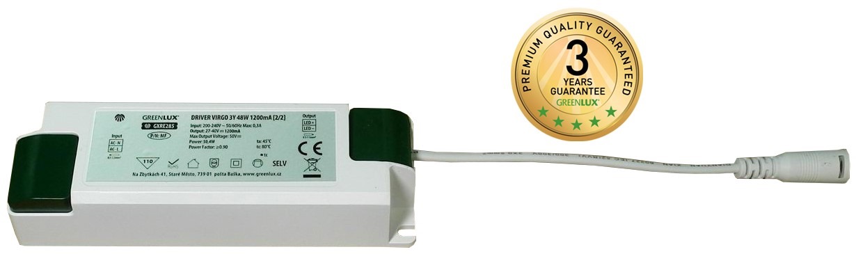 DRIVER VIRGO 3Y 48W 1200mA [2/2] - LED driver [součást pro svítidlo]