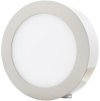Chromový kruhový přisazený LED panel 225mm (Barva světla Teplá bílá, Výkon 18W)