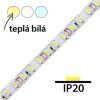 LED páska teplá bílá (Napětí 12V DC, Stupeň krytí IP20 - vnitřní, Výkon 12W/m)