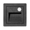 175652 4 cerne led venkovni schodistove svitidlo 3w s cidlem denni bila