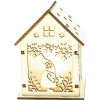 RXL 333 Dřevěná svítící dekorace domeček na baterie teplá bílá
