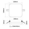 HZ36 LED panelčtverec 228x228mm (Barva světla Teplá bílá, Stmívatelnost Nestmívatelný, Výkon 36W)