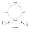 KZ24 LED panel kulatý 175mm (Barva světla Teplá bílá, Stmívatelnost Nestmívatelný, Výkon 24W)
