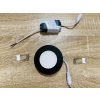 Černý vestavný LED panel 3W kulatý 85mm denní bílá