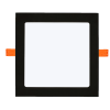 Černý vestavný LED panel 2 čtverec 300x300mm (Barva světla Denní bílá, Stmívatelnost Nestmívatelný, Výkon 24W)
