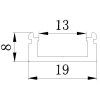 LED profil N8B (Délka 1m, Typ Profil bez krytu)