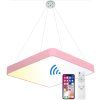 Závěsný Růžový LED designový panel hranatý (Barva světla Denní bílá, Výkon 24W 400x400mm)