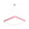 Závěsný Růžový LED designový panel hranatý (Barva světla Denní bílá, Výkon 24W 400x400mm)