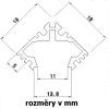LED profil R4 - rohový (Délka 1m, Typ Profil bez krytu)