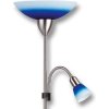 Modrá LED stojací lampa s chromovým stojanem (Barva světla Teplá bílá, Stmívatelnost Nestmívatelný, Výkon 15W)