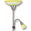Žlutá LED stojací lampa s chromovým stojanem