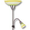 Žlutá LED stojací lampa s chromovým stojanem (Barva světla Teplá bílá, Stmívatelnost Nestmívatelný, Výkon 15W)