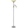 Žlutá LED stojací lampa s chromovým stojanem (Barva světla Teplá bílá, Stmívatelnost Nestmívatelný, Výkon 15W)