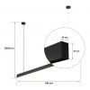 186114 3 stribrne linearni zavesne led svitidlo 120cm 48w denni bila