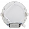 Stmívatelný bílý kruhový vestavný LED panel 166mm 12W teplá bílá