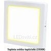 Stmívatelný bílý přisazený LED panel 175x175mm 12W teplá bílá