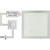 2078 9 stmivatelny stribrny led panel s rameckem 300x300mm 18w denni bila