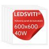 5KS Bílý LED panel 600x600mm (Barva světla Teplá bílá, Stmívatelnost Nestmívatelný, Výkon 40W)