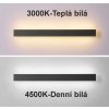 Černé LED moderní nástěnné svítidlo strip 240cm/9cm IP65 s čidlem (Barva světla Denní bílá, Stmívatelnost Nestmívatelný, Výkon 70W)