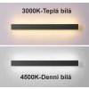 Černé LED moderní nástěnné svítidlo strip 240cm/9cm IP65 s čidlem