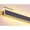 Černé LED moderní nástěnné svítidlo strip Z 150cm/8cm (Barva světla Teplá bílá, Stmívatelnost Nestmívatelný, Výkon 45W)