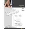 Prodlužovací přívodní kabel 3x1,5mm2, 1,5m, 4zásuvky,3xUSB 2,4A s vypínačem