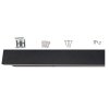 Černé LED moderní nástěnné svítidlo strip Z 60cm/8cm s čidlem