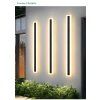 Černé LED moderní nástěnné svítidlo strip P 60cm/8cm s čidlem (Barva světla Teplá bílá, Stmívatelnost Nestmívatelný, Výkon 19W)