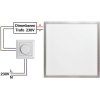 stříbrný vestavný LED panel 600x600mm (Barva světla Teplá bílá)