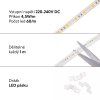 LED pásek 230V Studená bílá (Napětí 230V (50-60Hz), Stupeň krytí IP67 - ponorný, Výkon 3,5W/m)