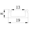 LED profil N14 - nástěnný stříbrný