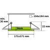SN12 LED panel 12W čtverec 171x171mm teplá bílá