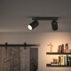 98671 5 philips led bodove prisazene svitidlo gu10 2x10w denni bila cerne pongee 50582 30 pn